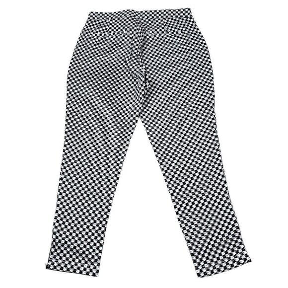 Betabrand Small Short Petite Skinny Leg Pencil Dress Pants Catstooth Black White - Picture 3 of 10